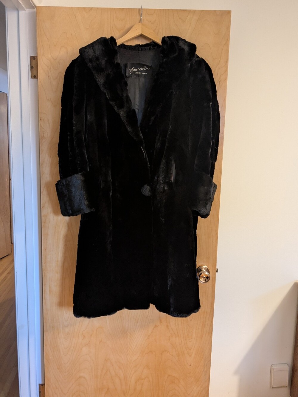 Vintage 60s Black Rabbit Fur Coat - Unusual Colour Very Striking Eatons